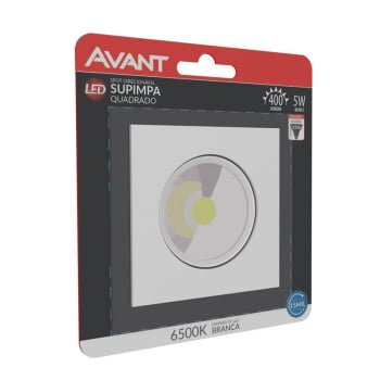 Kit 8 Spot Authentic LED Quadrado de Embutir Avant Branco 5w 6500k - Cód 865021371