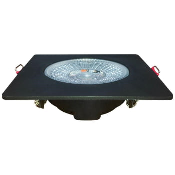 Kit 4 Spot Authentic LED Quadrado de Embutir Avant Amarelo com Corpo Preto Fosco 5w 3000k - Cód 8650