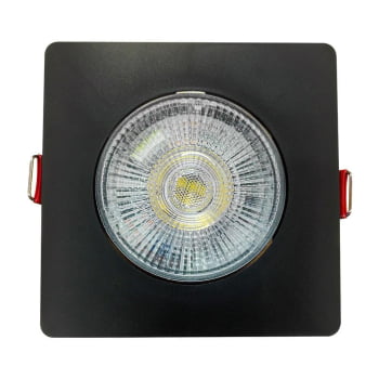 Kit 4 Spot Authentic LED Quadrado de Embutir Avant Amarelo com Corpo Preto Fosco 5w 3000k - Cód 8650