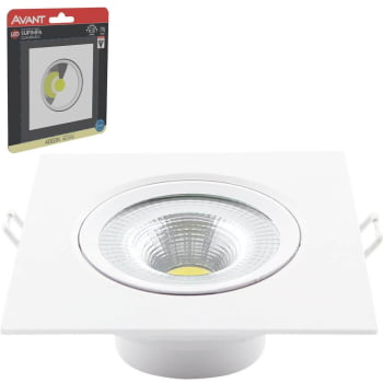 Kit 8 Spot Authentic LED Quadrado de Embutir Avant Neutro 7w 4000k - Cód 865070877