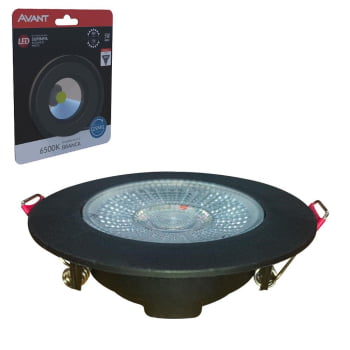 Spot Authentic LED Redondo de Embutir Avant Branco com Corpo Preto Fosco 5w 6500k - Cód 865250576