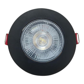 Kit 4 Spot Authentic LED Redondo de Embutir Avant Branco com Corpo Preto Fosco 5w 6500k - Cód 865250