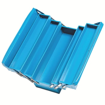 Caixa Sanfonada para Ferramentas Tramontina MASTER com 5 gavetas e Alças Fixas Azul 43800005