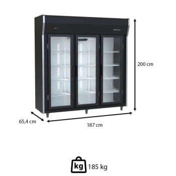 Refrigerador Vertical Venâncio De 3 Portas Preto 220V VREV30 38656