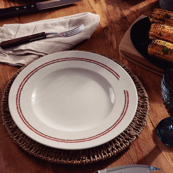 Kit Prato Raso Tramontina Churrasco Classic em Porcelana 28 cm 06 Peças 96950278