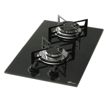 Cooktop Fischer A Gás 2 Bocas Mesa De Vidro Preto Bivolt 7726(11474)