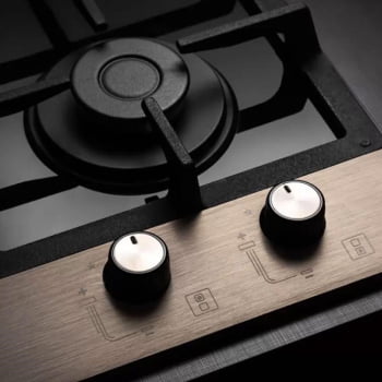 Cooktop Fischer Platinium Preto 3 Bocas Mesa de Vidro Preto A Gás Bivolt 20875(25482)