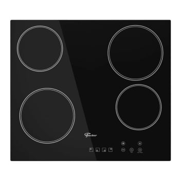 Cooktop Fischer Elétrico 4 Bocas Mesa De Vitrocerâmica Tela Touch Screen 220v Preto 302006(73476)