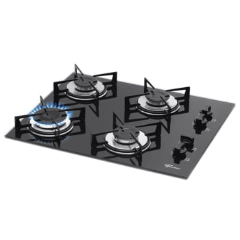 Cooktop Fischer 4 Bocas A Gás Com Mesa De Vidro Preto Bivolt 1519(5713)