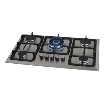 Cooktop Fischer Infinity 5 Bocas Inox Tripla Chama Trempe De Ferro Fundido A Gás Bivolt 23678(54121)