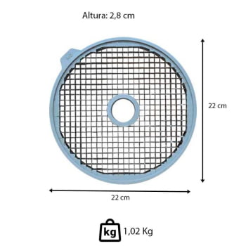 Grade Cubo Skymsen Gc8 Pró 8X8mm Para Processador Pa-7 Disco Fatiador E5, E8 702102