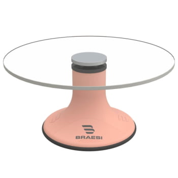 Bailarina Para Confeitar Braesi BLB-300 Rosa Giratória Diâmetro 30cm Base Em Polipropileno B14020 