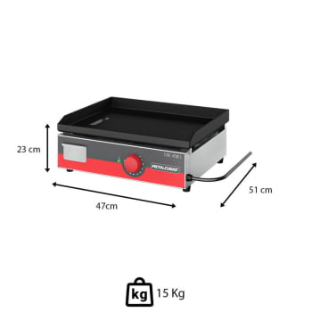 Chapa Bifeiteira Elétrica Light Metalcubas CBE450L Área 45X45cm 220V Chapa 5mm Inox MTC0090(23428)