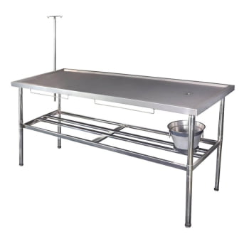 Mesa Pet Imeca 190x70cm Com Grade Pingadeira E Dreno Inox 430 Desmontável 7235