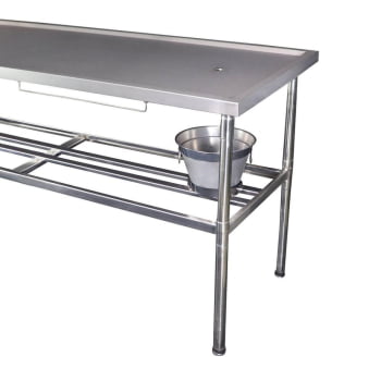 Mesa Pet Imeca 190x70cm Com Grade Pingadeira E Dreno Inox 430 Desmontável 7235