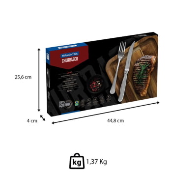 Jogo para Churrasco Tramontina Zurique em Aço Inox Facas Jumbo Fio Serrilhado Alto Brilho 12 Peças 6