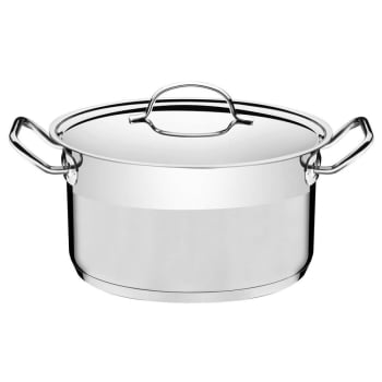 Caçarola Tramontina Professional Funda Em Aço Inox Fundo Triplo Tampa Plana 28cm 8,4L 62624280