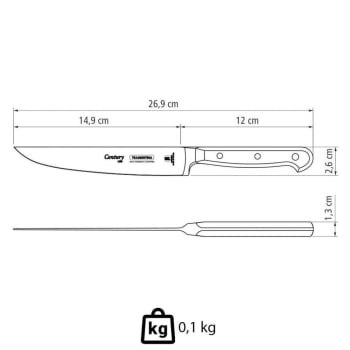 Faca Para Cozinha Tramontina Century Lâmina Em Inox Cabo Em Policarbonato Fibra De Vidro 6" 24007106