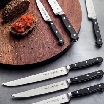 Faca Para Cozinha Tramontina Century Lâmina Em Inox Cabo De Policarbonato Fibra De Vidro 8" 24007108
