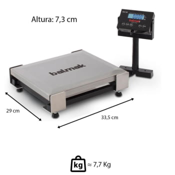 Balança Digital Balmak Check-Out BCK-30PB Perfil Baixo 30Kg Para Frente De Caixa Inox Usb E Serial