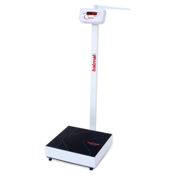 Balança Digital Antropométrica Balmak BK-200FAN Pesar E Medir Pessoas 200kg Régua Até 2m 40x40cm 