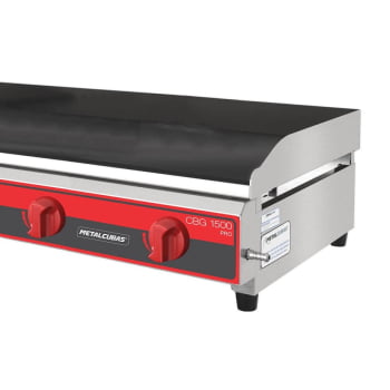 Chapa Bifeteira Profissional A Gás Metalcubas CBG1500 PRO 9,5mm 150x52,5cm Inox 12030G(10356)