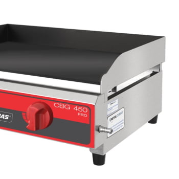 Chapa Bifeteira Profissional A Gás Metalcubas CBG450 PRO Chapa 9,5mm 45x45cm Inox 12030G(10352)