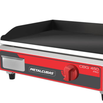 Chapa Bifeteira Profissional A Gás Metalcubas CBG450 PRO Chapa 9,5mm 45x45cm Inox 12030G(10352)