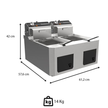 Fritador Industrial Elétrico Venâncio VFO30E-ME De Mesa 16 Litros Óleo 127V Inox 