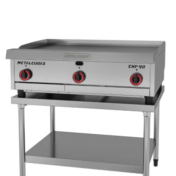Chapa Bifeteira Metalcubas Premium A Gás CHP90 19mm Área 90,7x50cm 6 Queimadores MTC0092(24349)