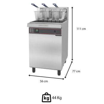 Fritador Industrial Elétrico Metalcubas FAO 3C PRM Água E Óleo 380V Trifásico 44L MTC0051(24431)