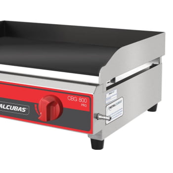 Chapa Bifeteira Profissional A Gás Metalcubas CBG 800 PRO 9,5mm Área 80x52,5cm 12030G(10354)