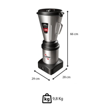 Liquidificador Comercial Skymsen LS4 Inox Copo Monobloco Em Inox 0,5 HP-CV 4 Litros 127/220V 479802