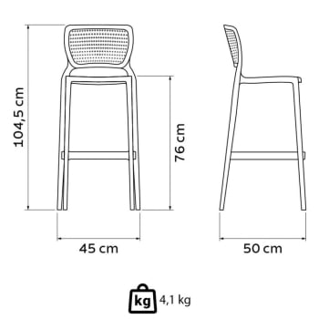 Kit 4 Cadeiras Tramontina Safira Alta Bar Em Polipropileno E Fibra De Vidro Vermelho 92138040