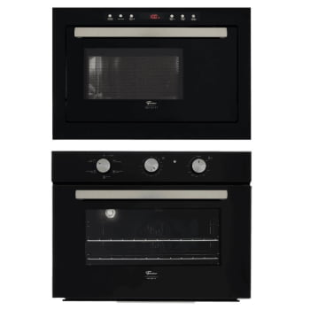 Kit Forno Elétrico Fischer Infinity Embutir 50L 5 Funções + Micro-ondas Infinity 25L Preto 127V