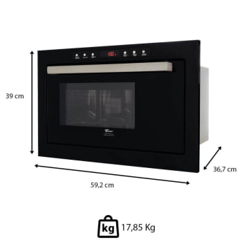 Kit Forno Elétrico Fischer Infinity Embutir 50L 5 Funções + Micro-ondas Infinity 25L Preto 220V