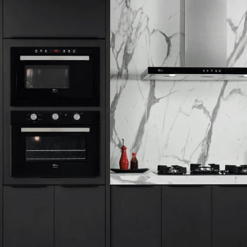 Kit Forno Elétrico Fischer Infinity Embutir 50L 5 Funções + Micro-ondas Infinity 25L Preto 220V