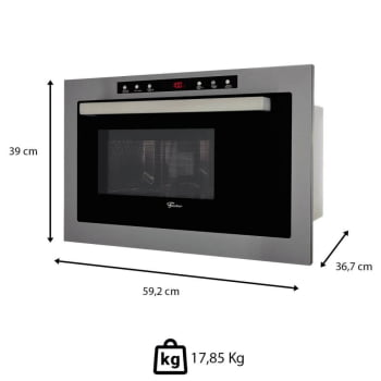 Kit Forno Elétrico Fischer Infinity Embutir 50L 5 Funções Inox + Micro-ondas Infinity 25L Inox 127V