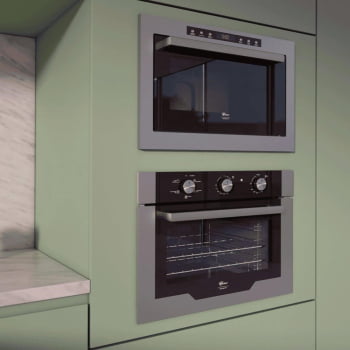 Kit Forno Elétrico Fischer Infinity Embutir 50L 5 Funções Inox + Micro-ondas Infinity 25L Inox 127V