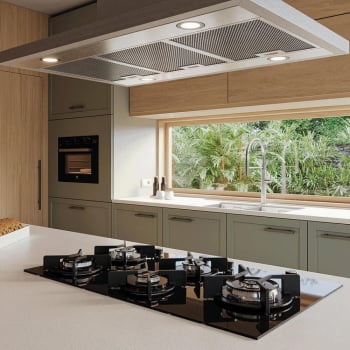 Cooktop A Gás Fischer Infinity 5 Bocas Duo Blaze Tripla Chama Mesa Vidro Black Bivolt 31800(82260)