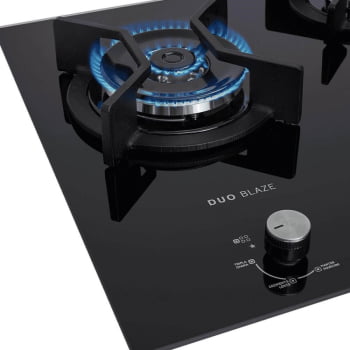 Cooktop A Gás Fischer Infinity 5 Bocas Duo Blaze Tripla Chama Mesa Vidro Black Bivolt 31800(82260)