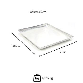 Kit 10 Assadeiras Imeca Em Alumínio Para Pão Doce 0,6 mm Estampada 58x70x3,5 7010