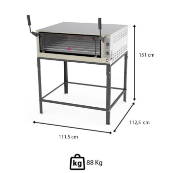 Kit Forno Refratário Elétrico Inox Guilhotina PRPE-900 G2 220V P44034 + Grade Do Forno Refratário 