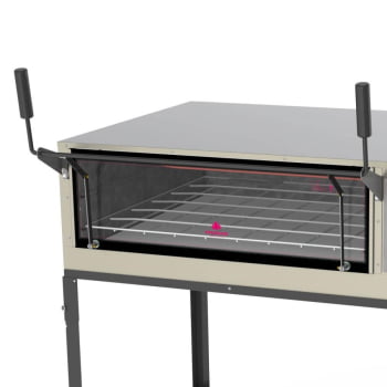Kit Forno Refratário Elétrico Inox Guilhotina PRPE-900 G2 220V P44034 + Grade Do Forno Refratário 