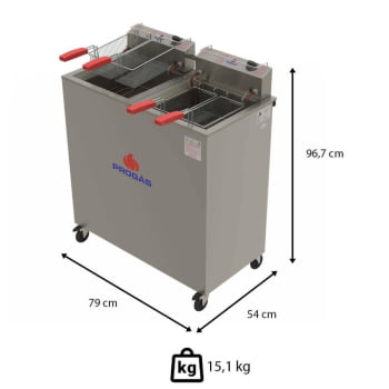Fritador Água E Óleo Progás PR-200 E Style Fritador Fry Fritter 220V 36L Inox 4 Cestos P39421