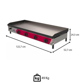 Chapa Bifeteira A Gás Progás PR-1200G STYLE 6,3mm Para Lanches Em Aço Inox Escovado P28704
