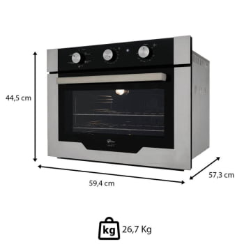 Kit Forno Elétrico Fischer Infinity Embutir 50L 5 Funções Inox + Micro-ondas Infinity 25L Inox 127V