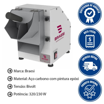 Ralador De Queijo E Coco Braesi RQ-10 C/3 Opções De Discos 25 A 30kg P/Hora Bivolt 60hz B16027