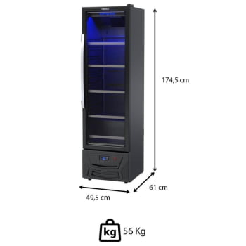 Expositora Cervejeira Venax Blue Light 200 Litros Preto Fosco Expvqcdbl209 220V 32180