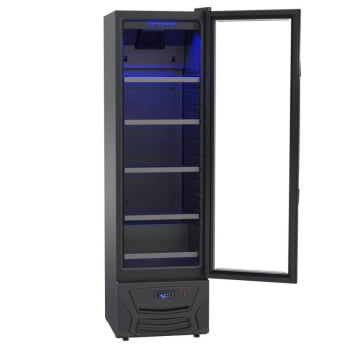 Expositora Cervejeira Venax Blue Light 200 Litros Preto Fosco Expvqcdbl209 220V 32180